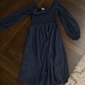 Hill House Midnight Blue Ruffled Dress